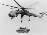 M551 Sheridan light tank slung under a CH-54 helicopter...why not hold it more closely under the landing legs for a streamlined fit so the helicopter can fly faster? Why wasn't the CH-54/M551 <i>Sheridan</i> and lighter M113 APCs used in combination for Air-Mechanized maneuvers in Vietnam?