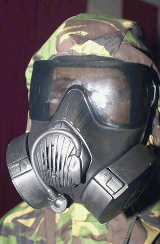 New FPM, note the hood comes from the breathable over-garment instead of a non-breathible rubber hood attached to the mask