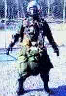 The future Paratrooper will have a reduced volume parachute like depicted here, other than his rucksack being rigged to his front for lowering, the Paratrooper is the same as an infantryman being airlanded from an airplane.  Thus, the same number of Paratroopers can be carried on aircraft as other troops; 92 in a C-130, 153 in a C-141B etc.